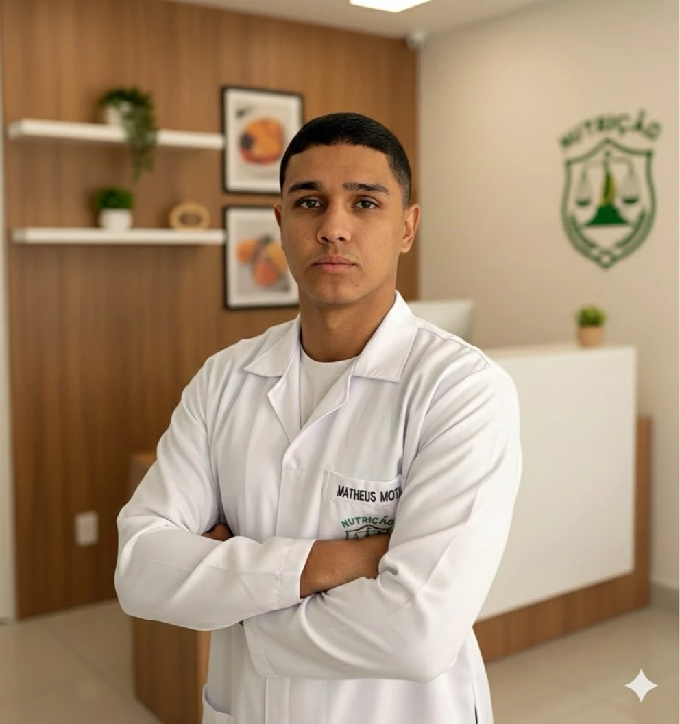 Matheus Mota, nutricionista, no consultório